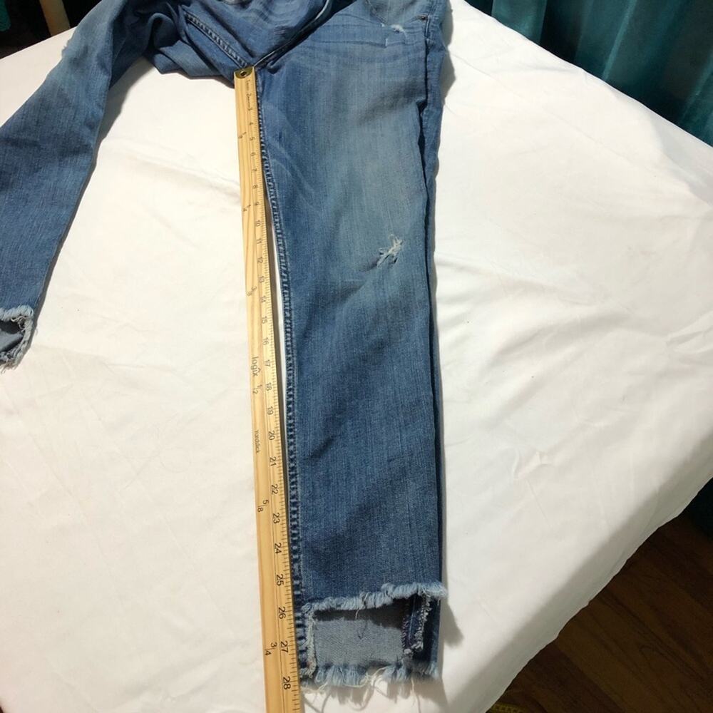 Hudson mid rise skinny with step hem distressed blue jeans womens 29 flap pocket - Picture 9 of 12